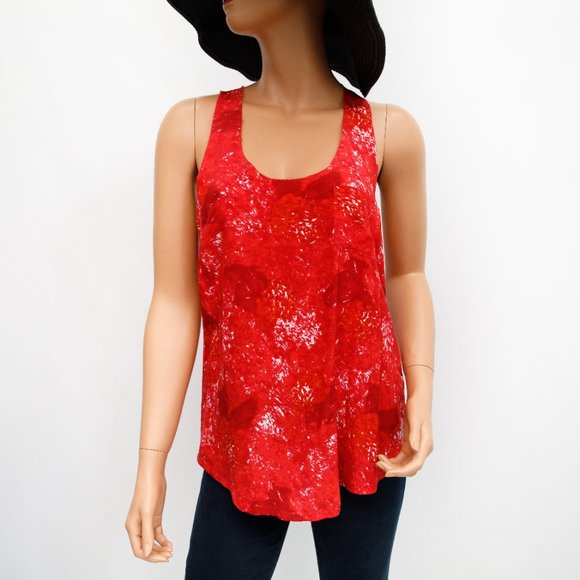 Joie Red Silk Racerback Tank XS - Picture 2 of 7